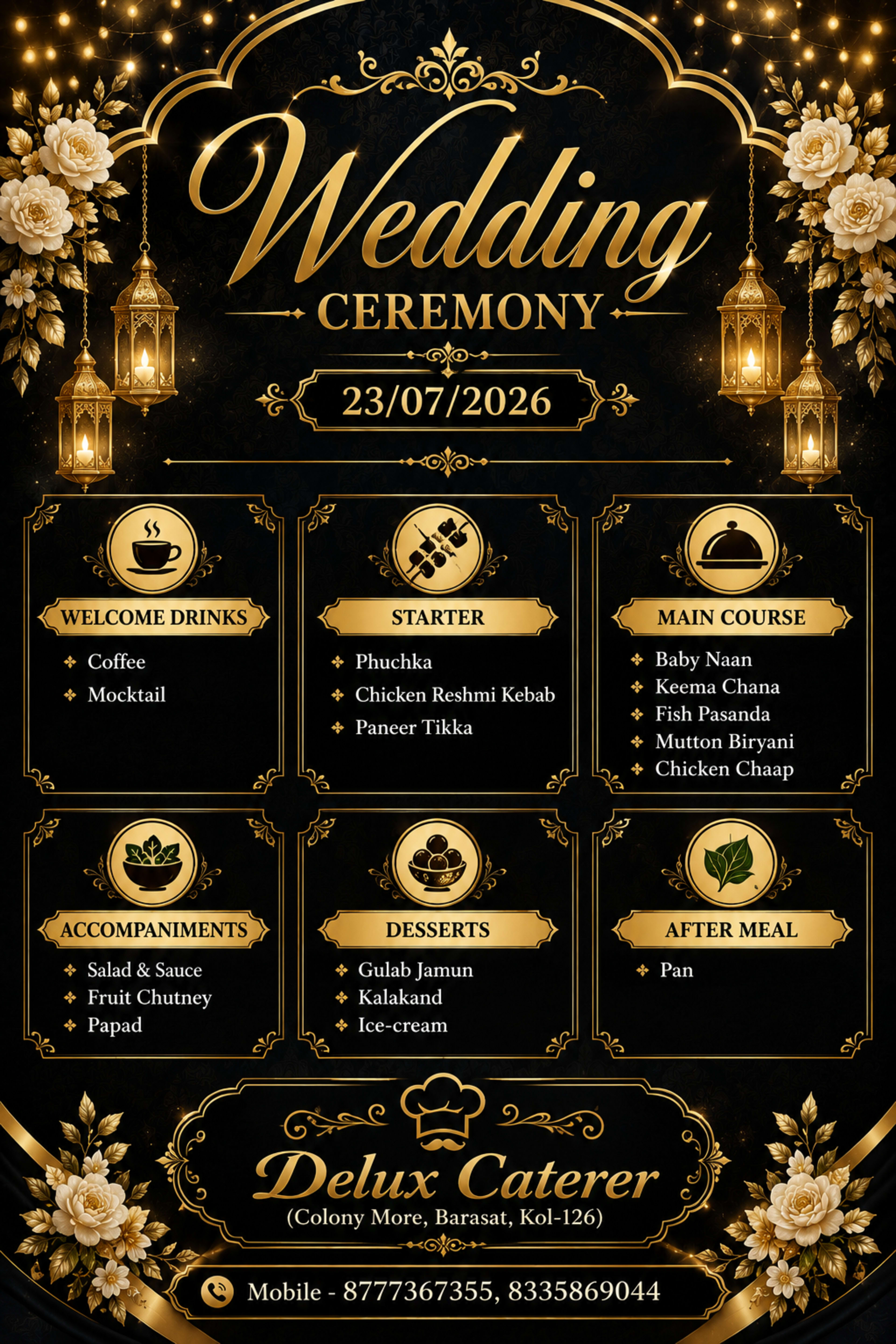 Wedding menu card 26