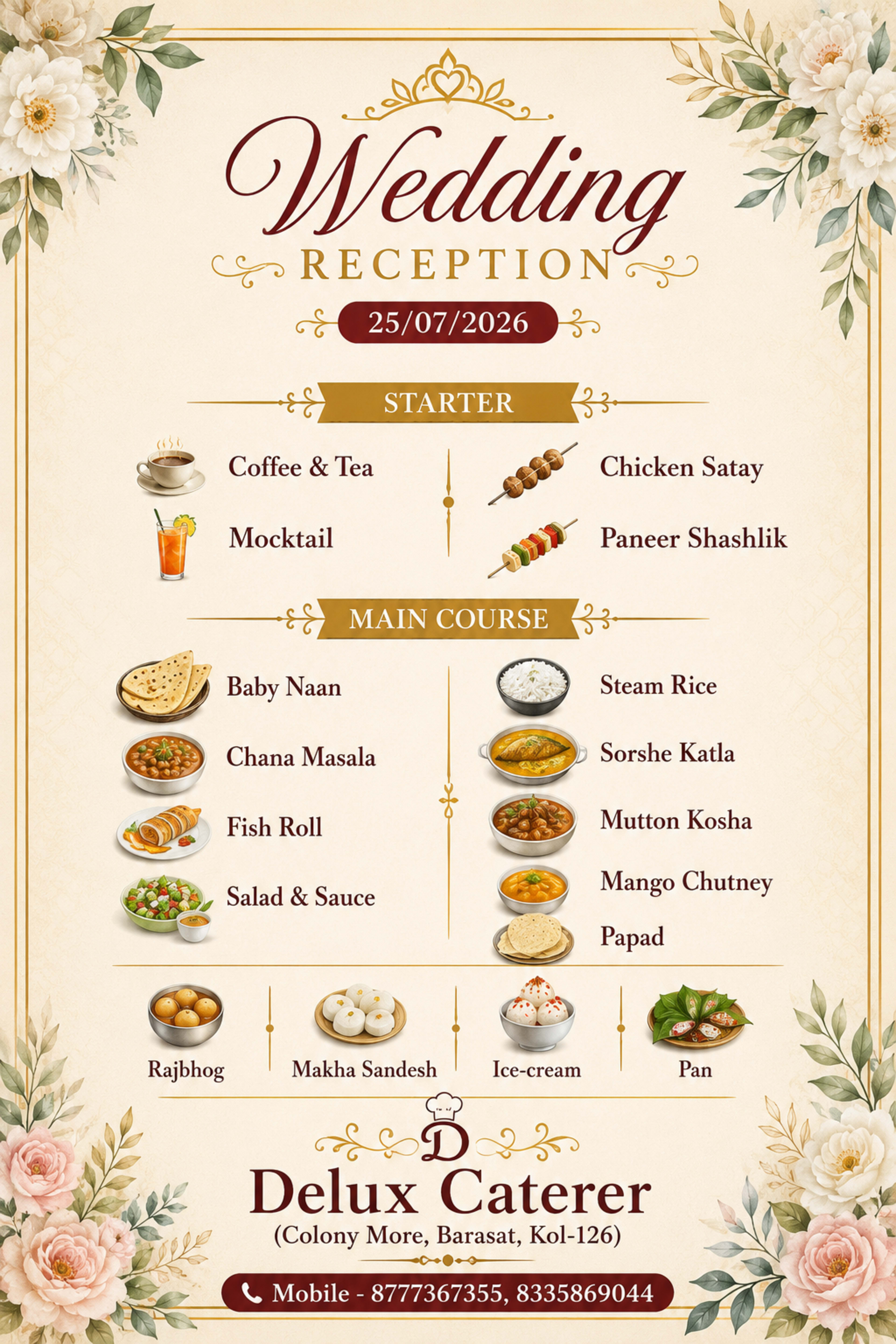 Wedding menu card 27