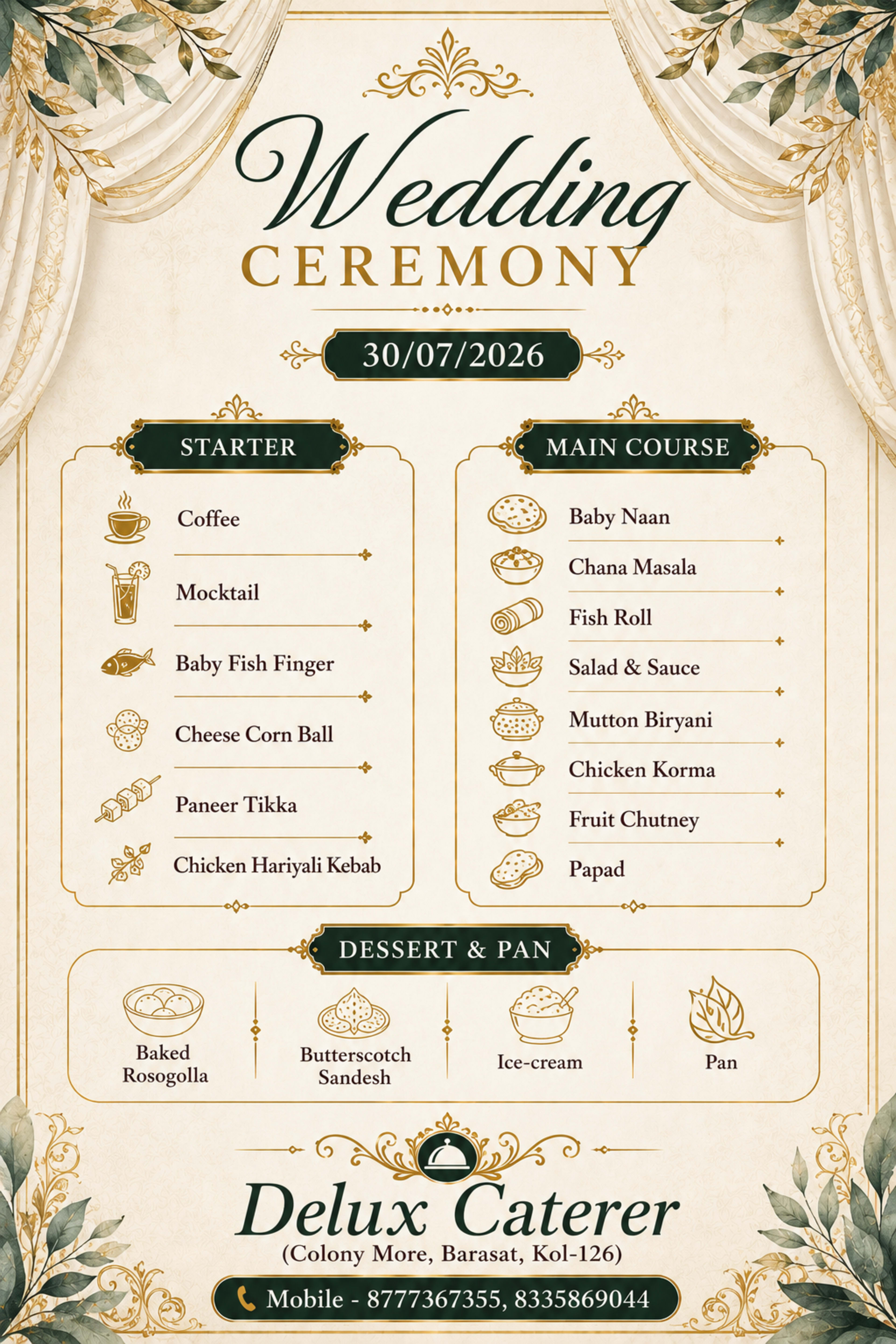 Wedding menu card 29