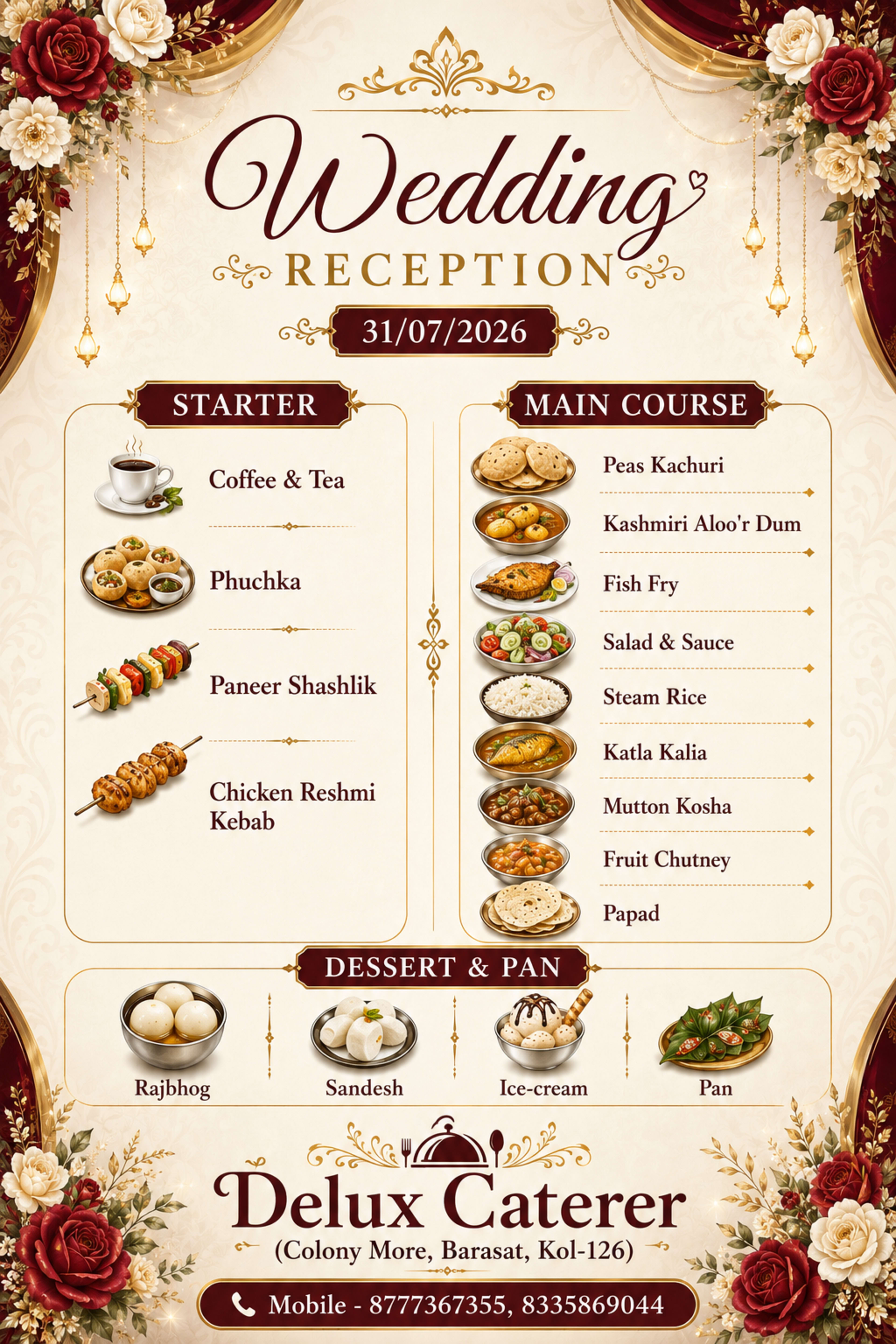 Wedding menu card 30