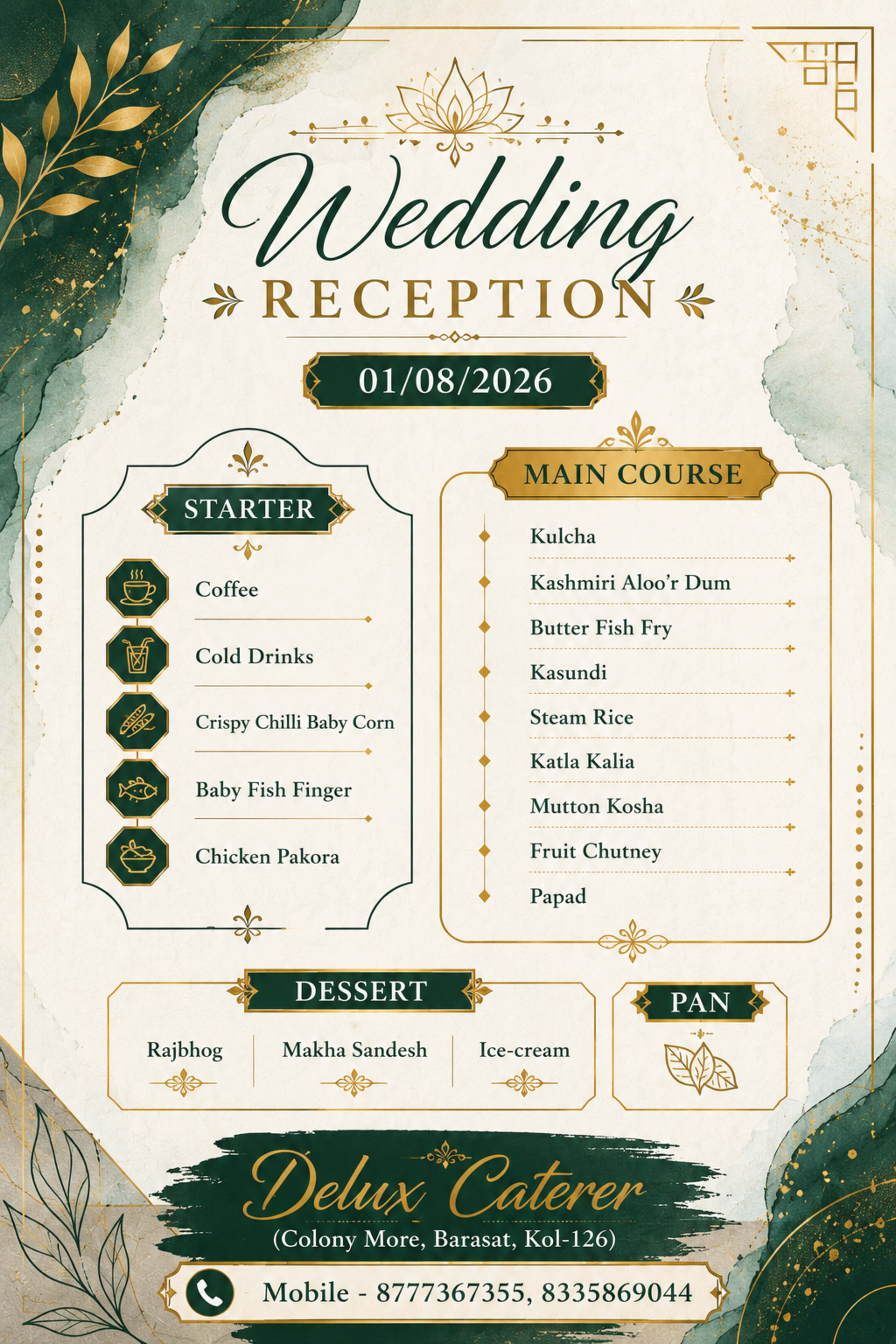 Wedding menu card 31