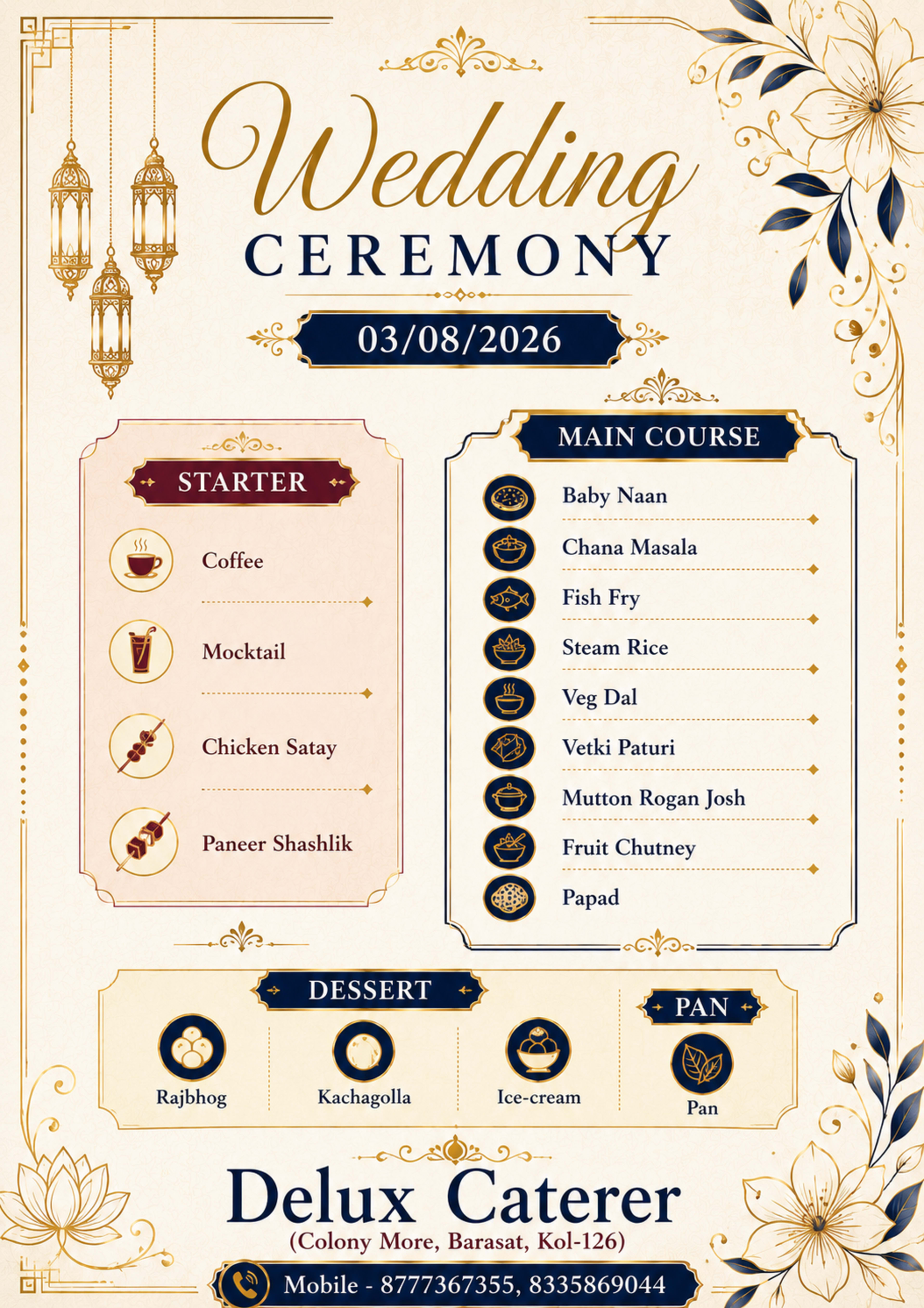 Wedding menu card 34