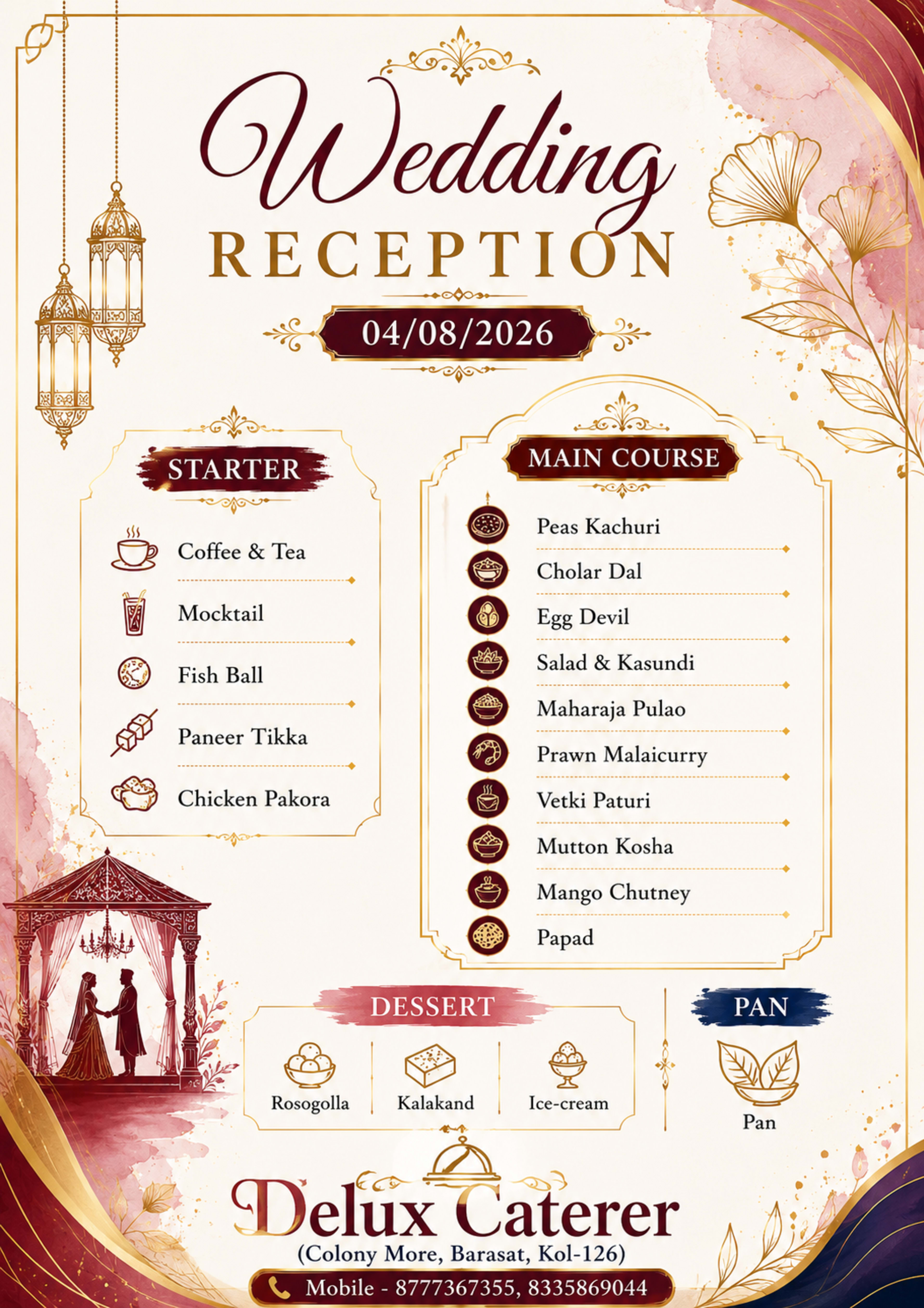 Wedding menu card 35