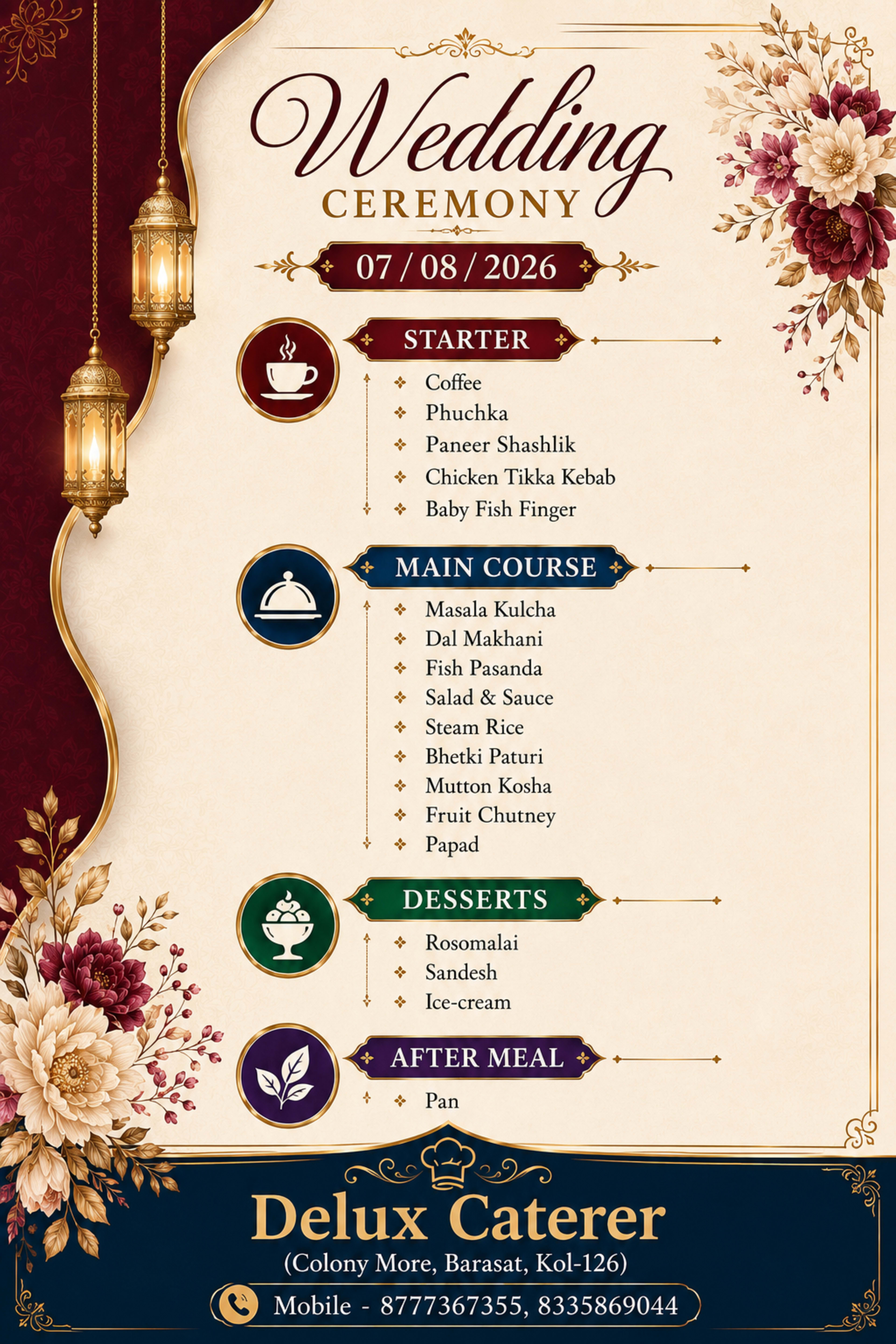 Wedding menu card 37