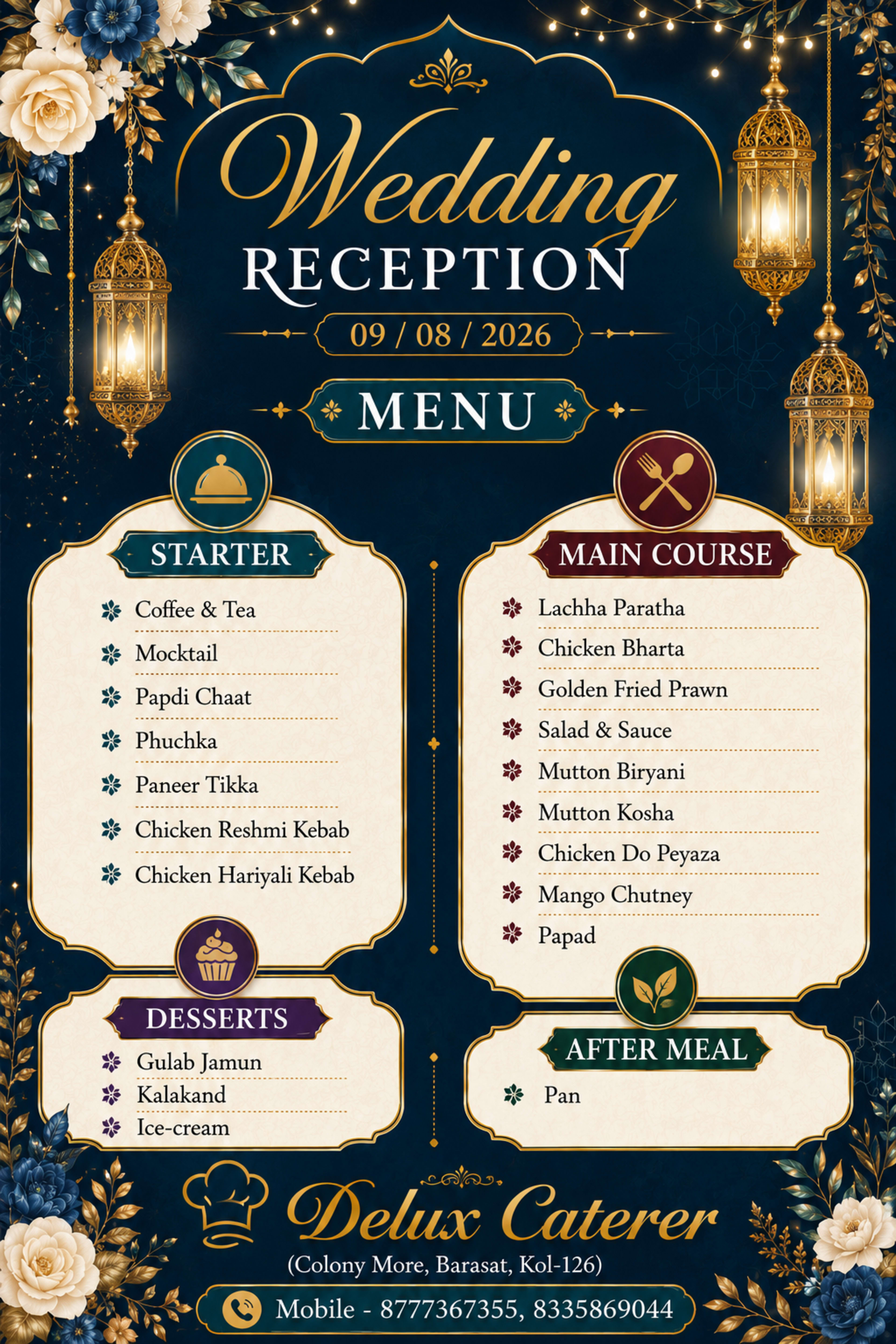 Wedding menu card 38
