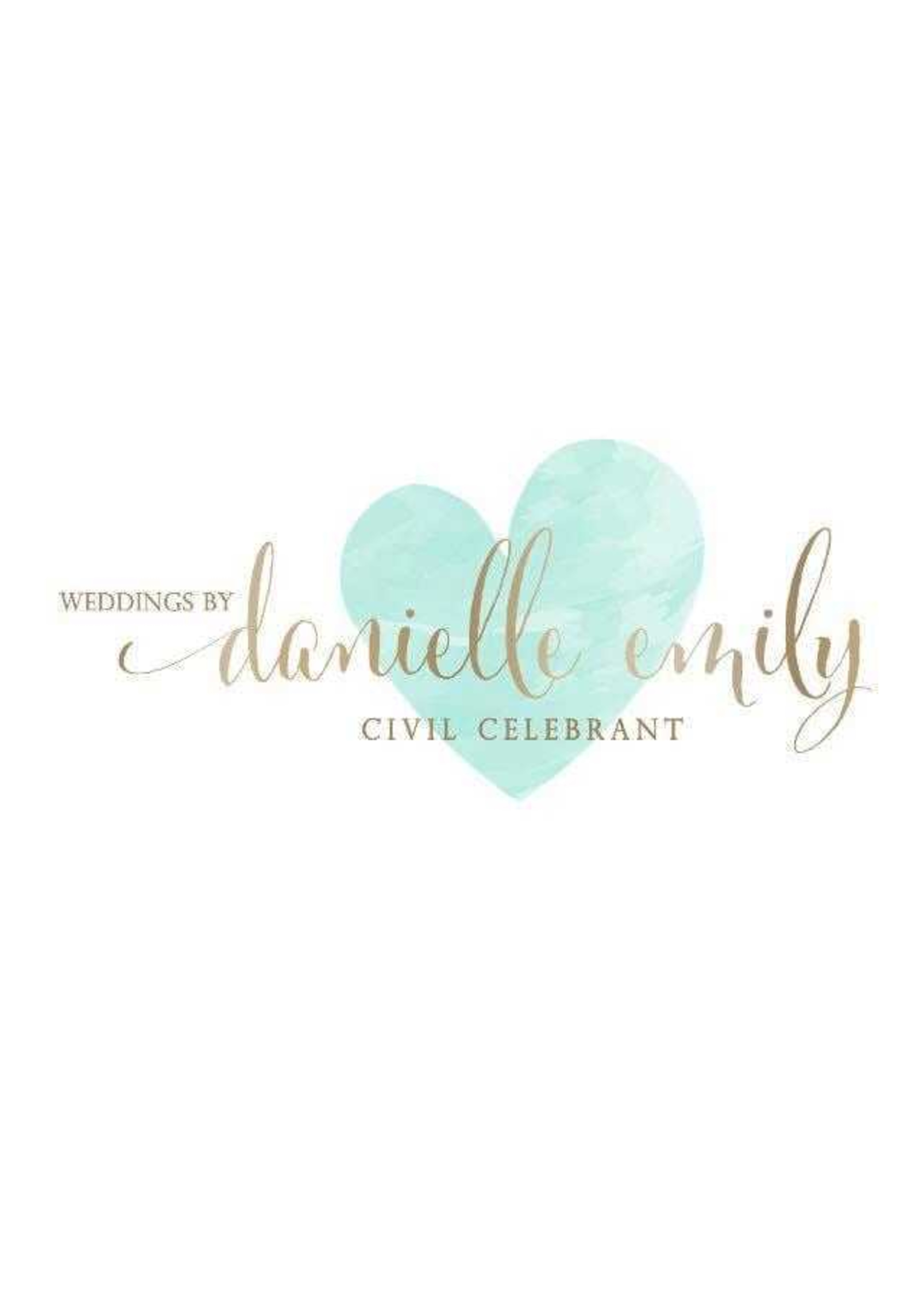 Pastel heart logo with elegant script text for a civil wedding celebrant service.