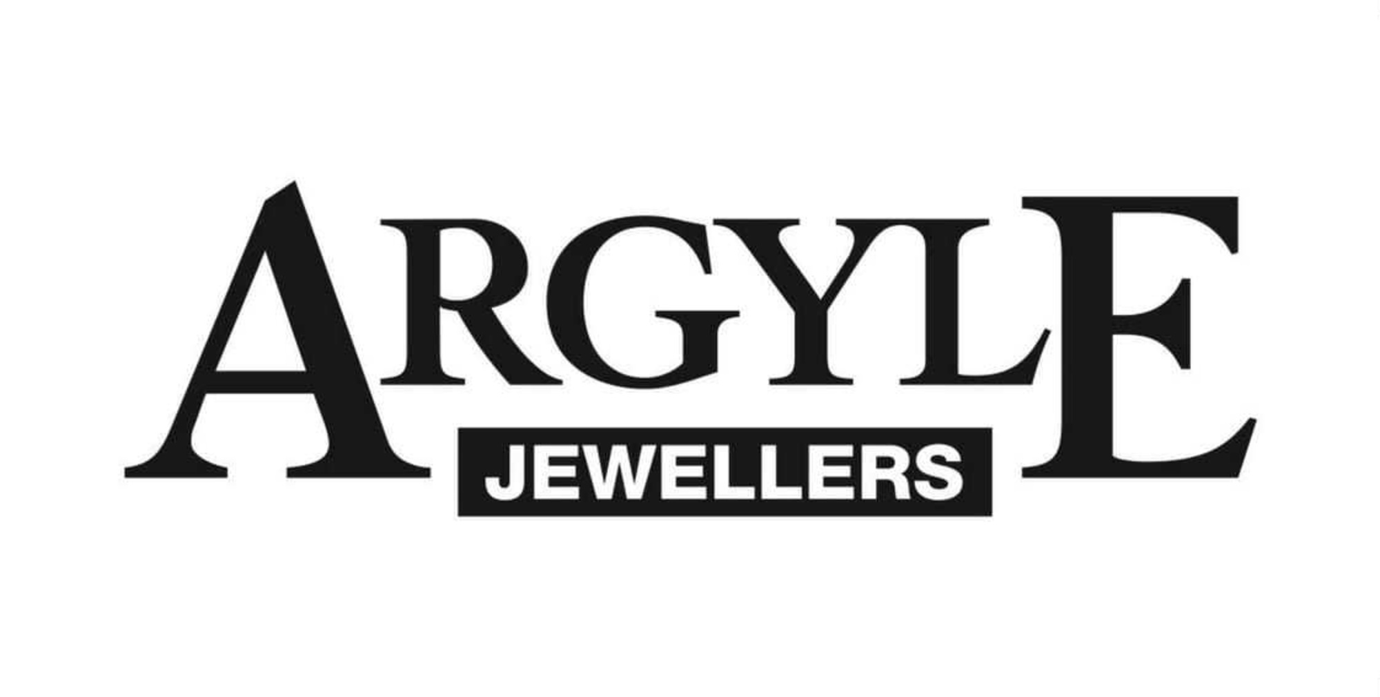 Black and white Argyle Jewellers logo in bold serif and block lettering.