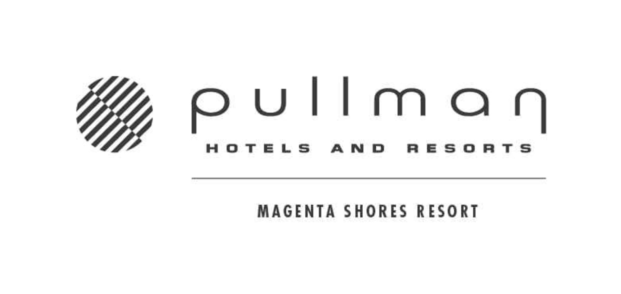 Pullman Magenta Shores Resort logo for hotels and resorts wedding venue branding.