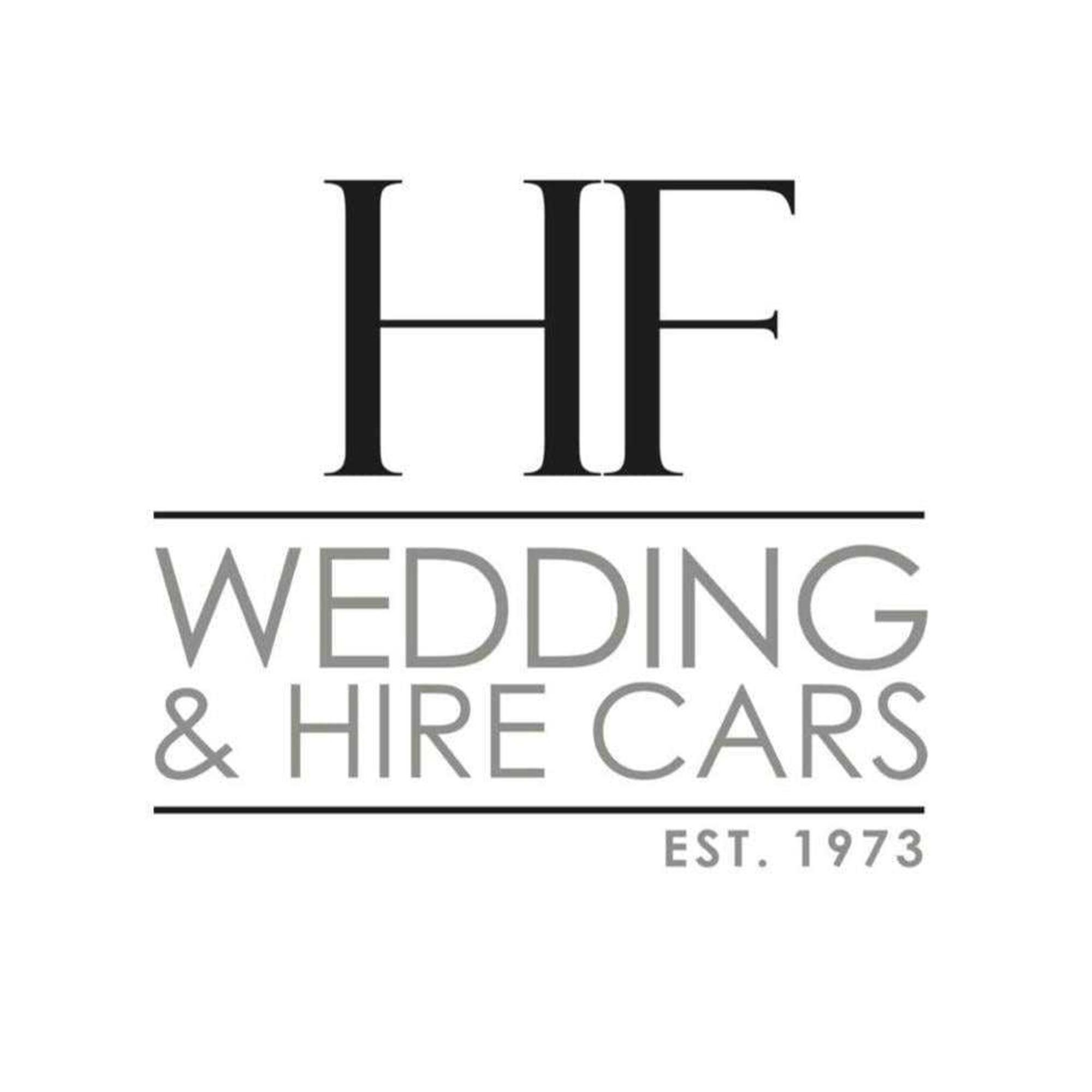Logo for a wedding and hire car company established in 1973 with bold initials and modern typography.