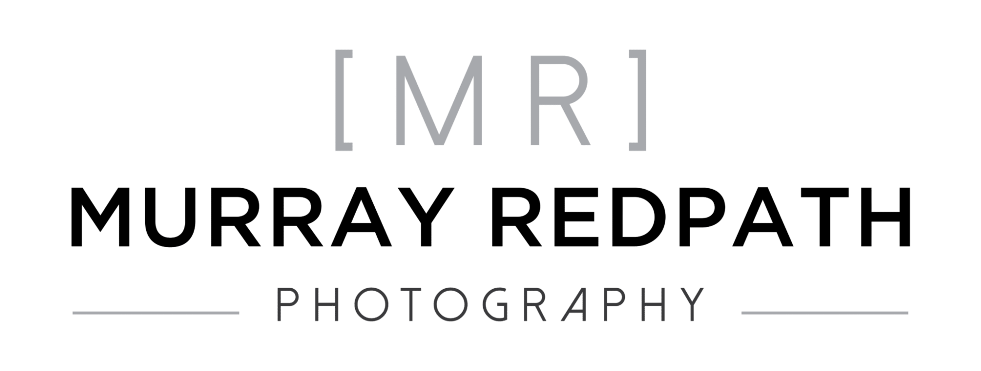 Minimalist logo reading MR Murray Redpath Photography with clean sans serif text.