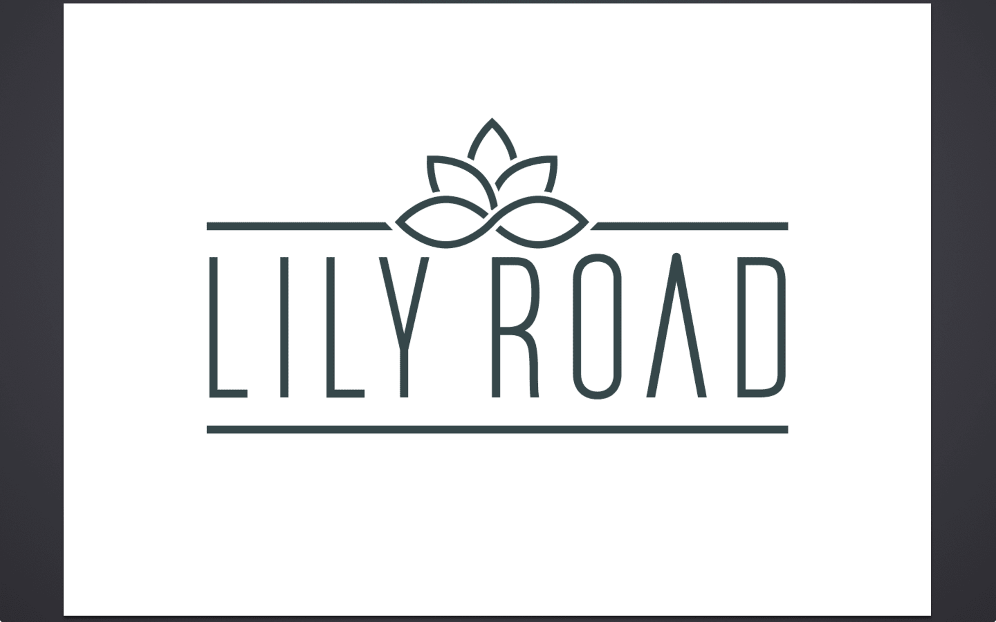Minimalist Lily Road logo with stylized lily flower and modern line typography.