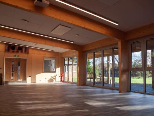 Children's party with decorations and balloons