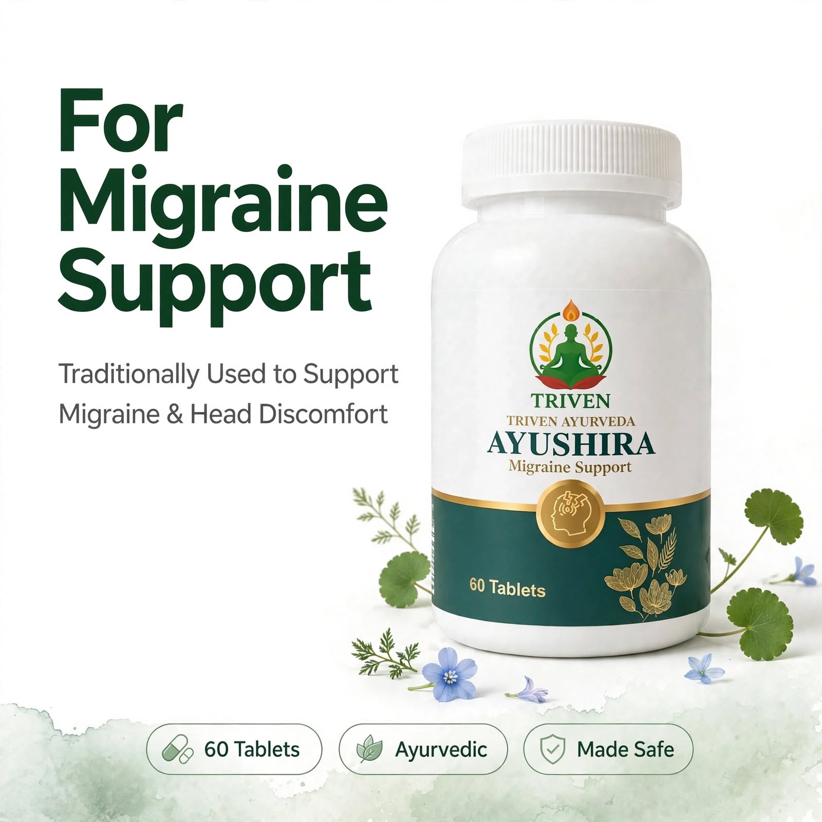 Ayushira Migraine Support – 60 Tablets