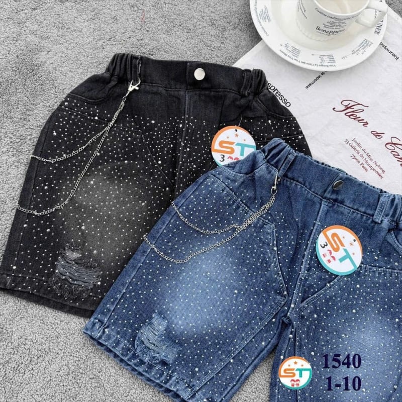 Starlight Pearl Denim Shorts