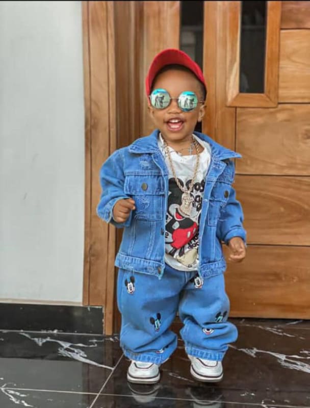 Mickey Print Denim Jacket & Pants Set
