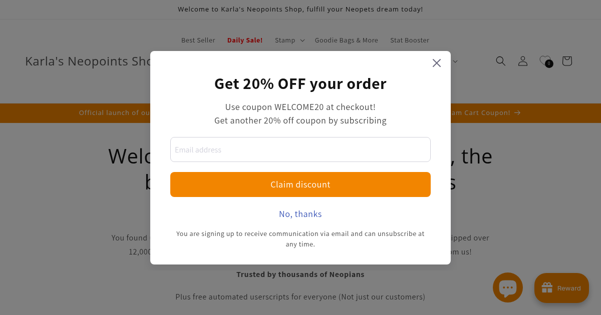 Karla's Neopoints Shop