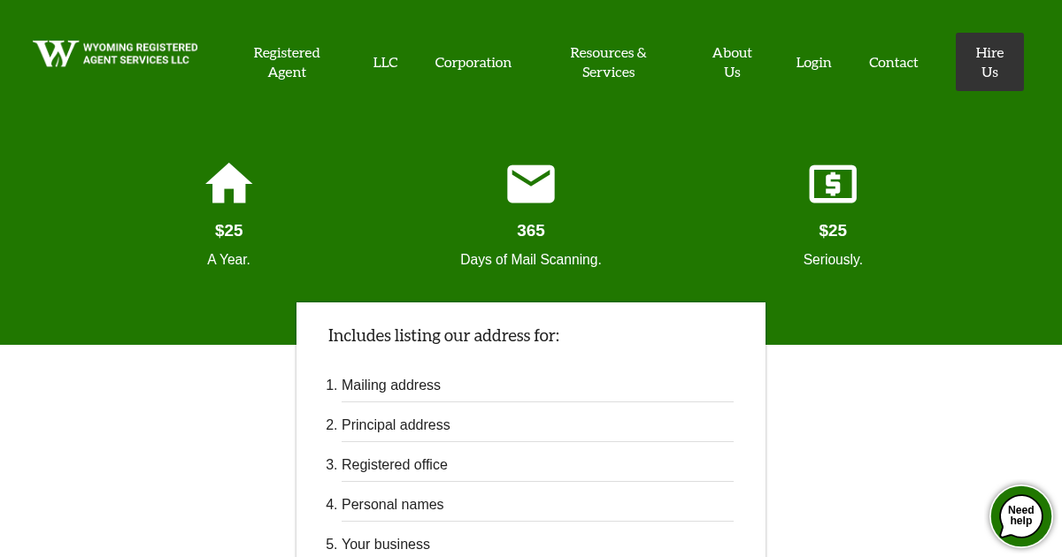 Wyoming Registered Agent Services