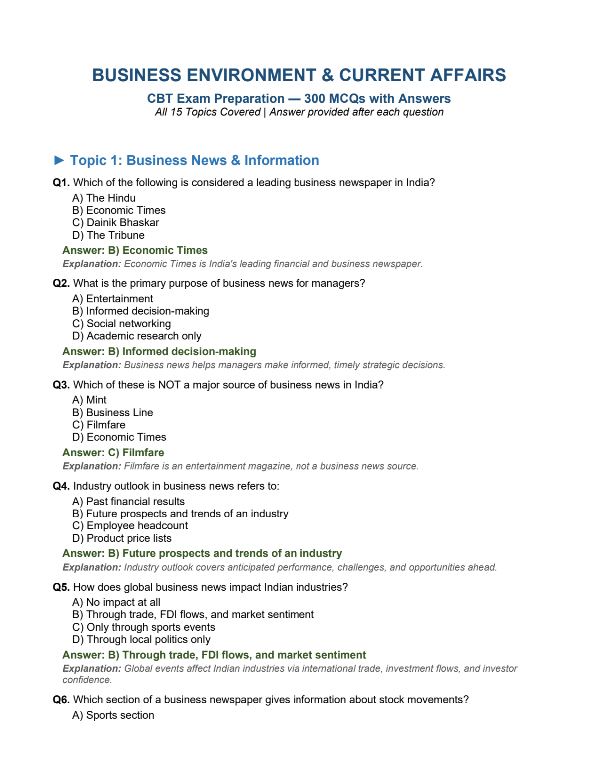Page 1 of Industrial affairs and market dynamics