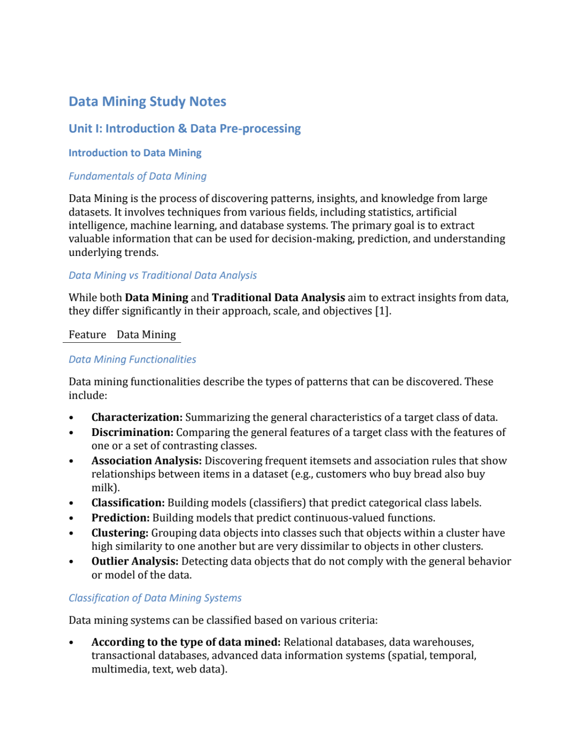 Page 1 of Data_Mining_Study_Notes_and_Quiz