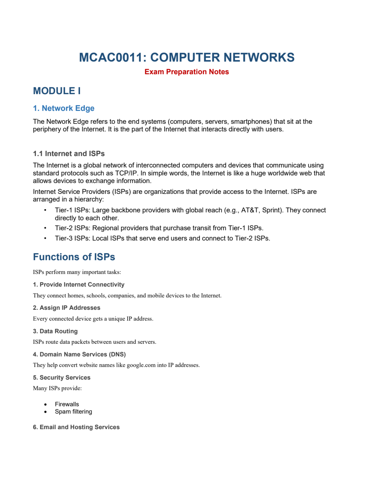 Page 1 of Computer Network Notes