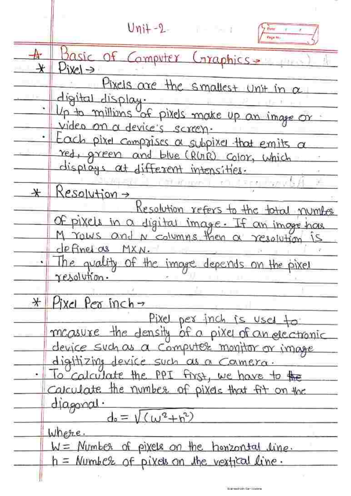 Page 2 of CG Handwritten notes