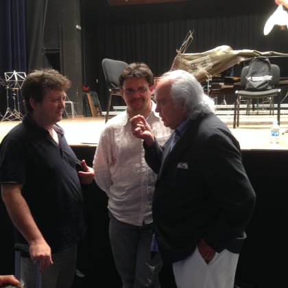 Con Antón García Abril y Juan Carlos Garvayo