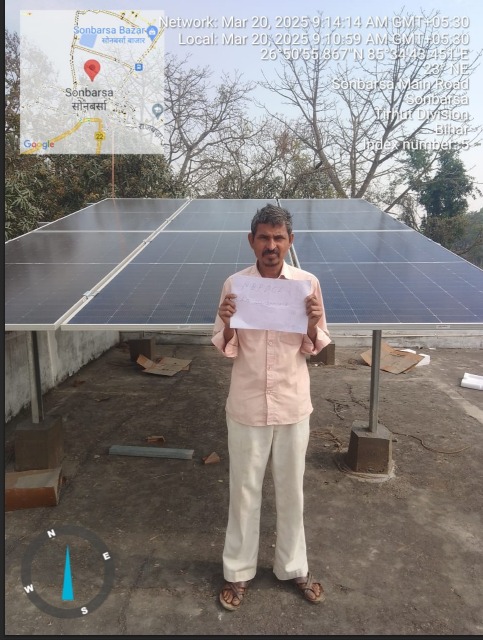 Solar installation in Sonbarsa Main Road, Sonbarsa