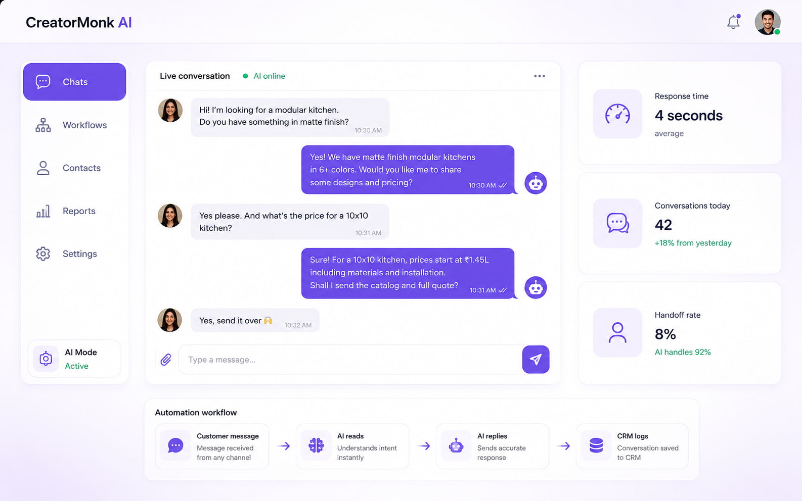 Smart replies, real answers
