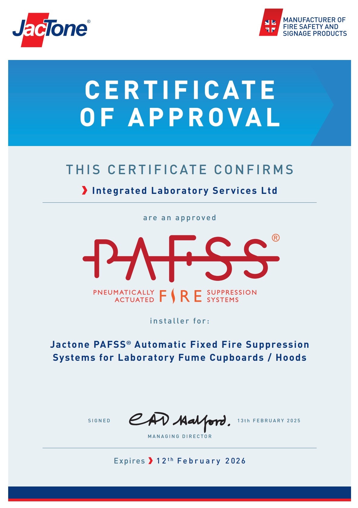 PAFSS Certification