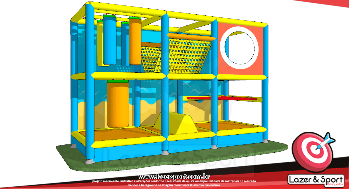 Playground Indoor Compacto com Obstáculos