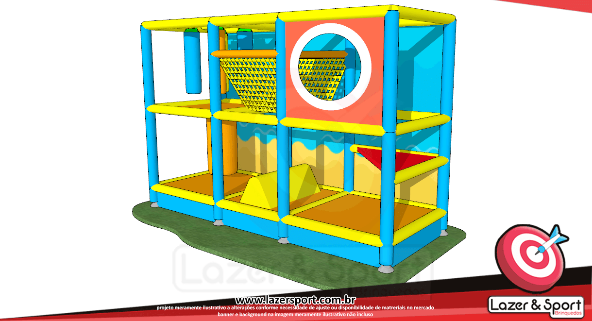 Playground Indoor Compacto com Obstáculos