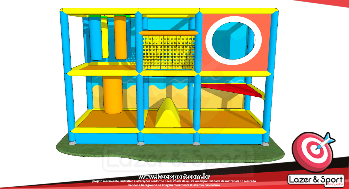 Playground Indoor Compacto com Obstáculos