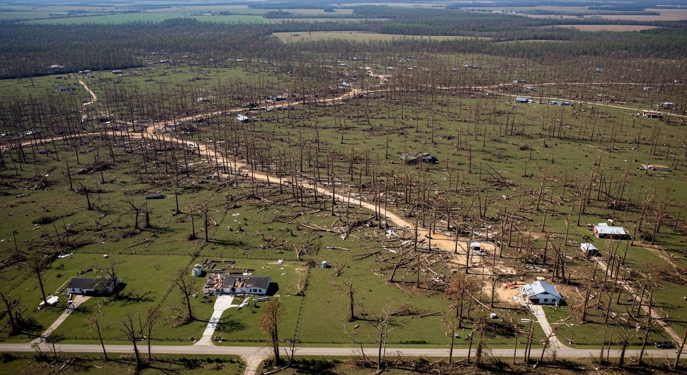 Mississippi Tornado Leaves Visible Damage Path, NASA Satellite Shows