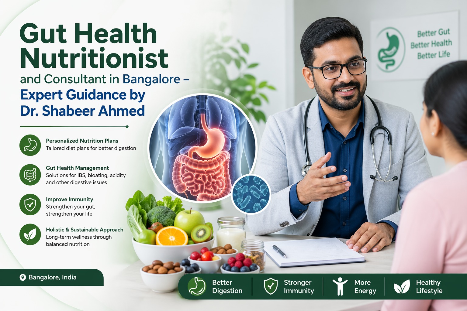 Gut Health Nutritionist and Consultant in Bangalore – Expert Guidance by Dr. Shabeer Ahmed