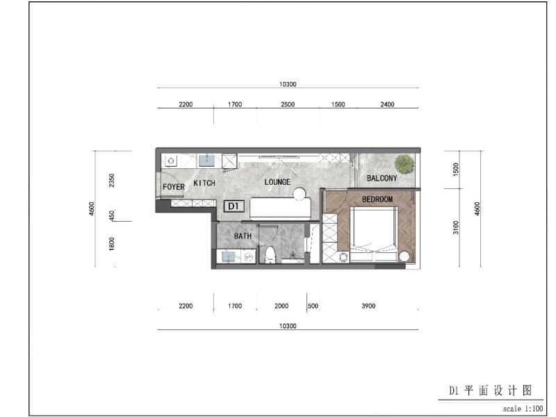 Studio Apartment Layout & Visuals