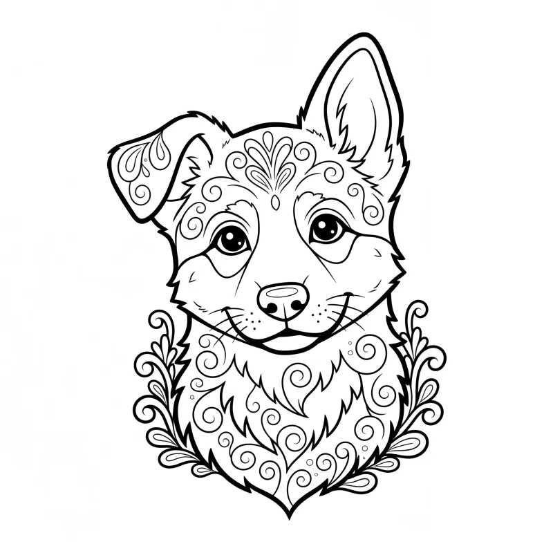 Realistic German Shepherd Portrait - Medium Dog Coloring Page