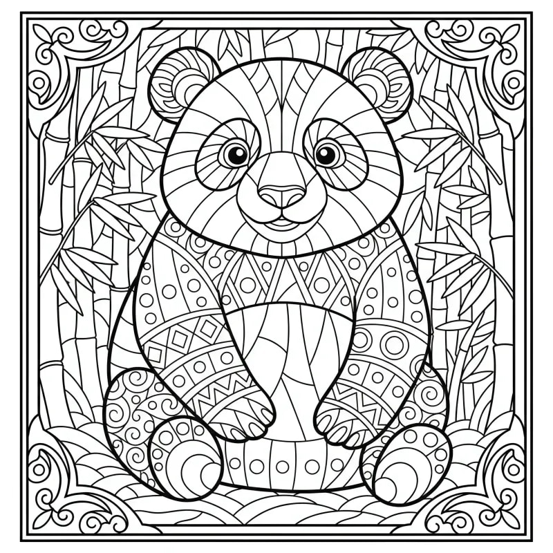 Artistic Stained Glass Panda