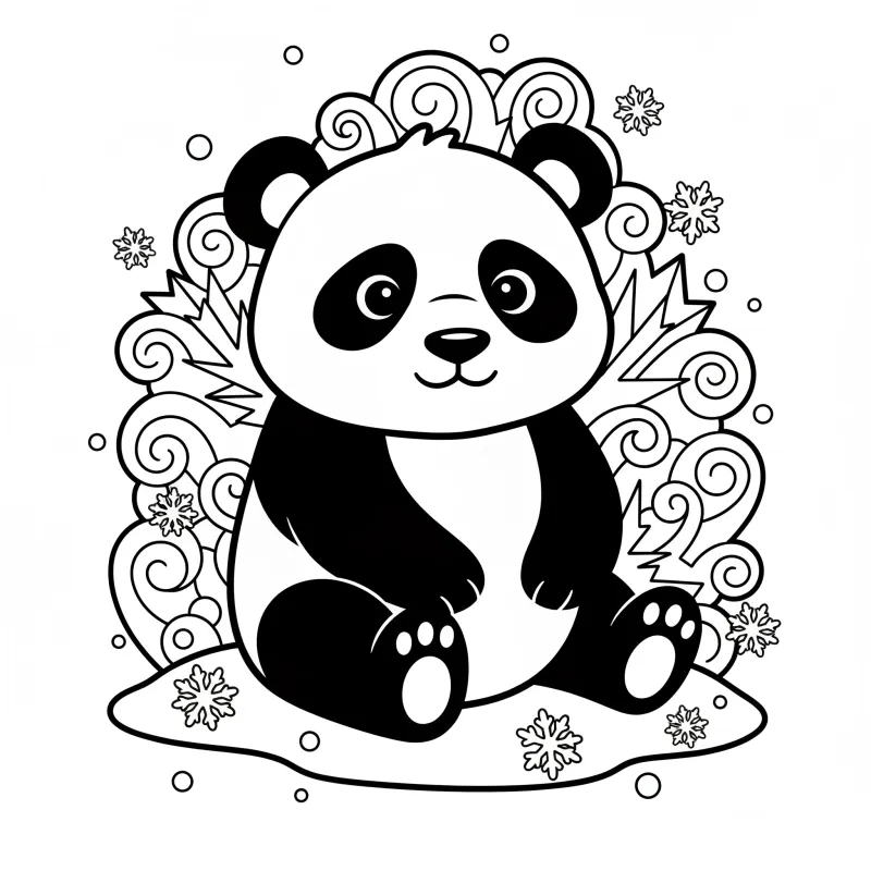 Panda in a Snowy Wonderland