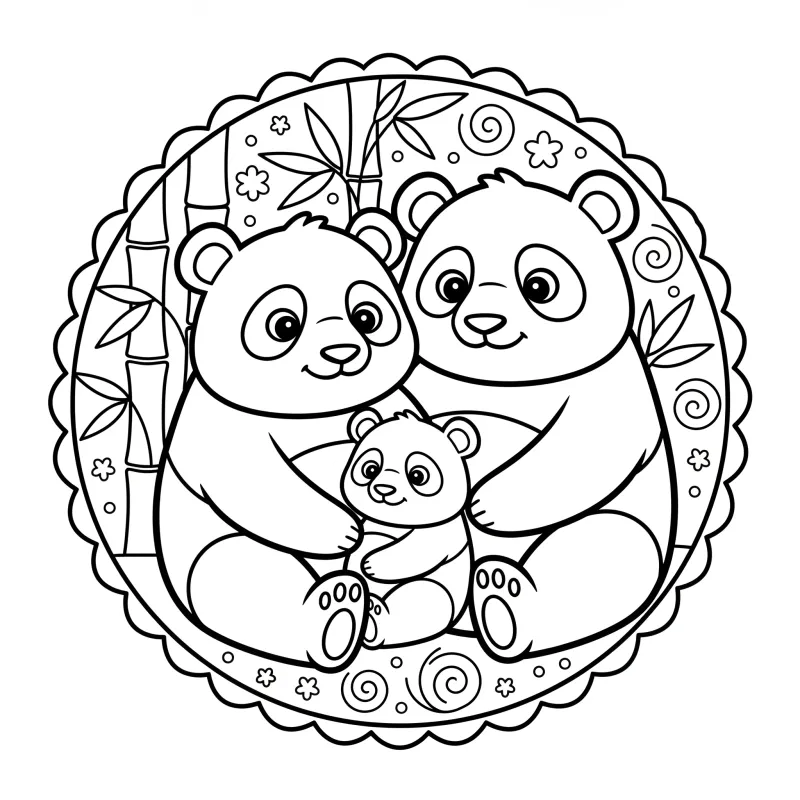 Heartwarming Panda Family Portrait
