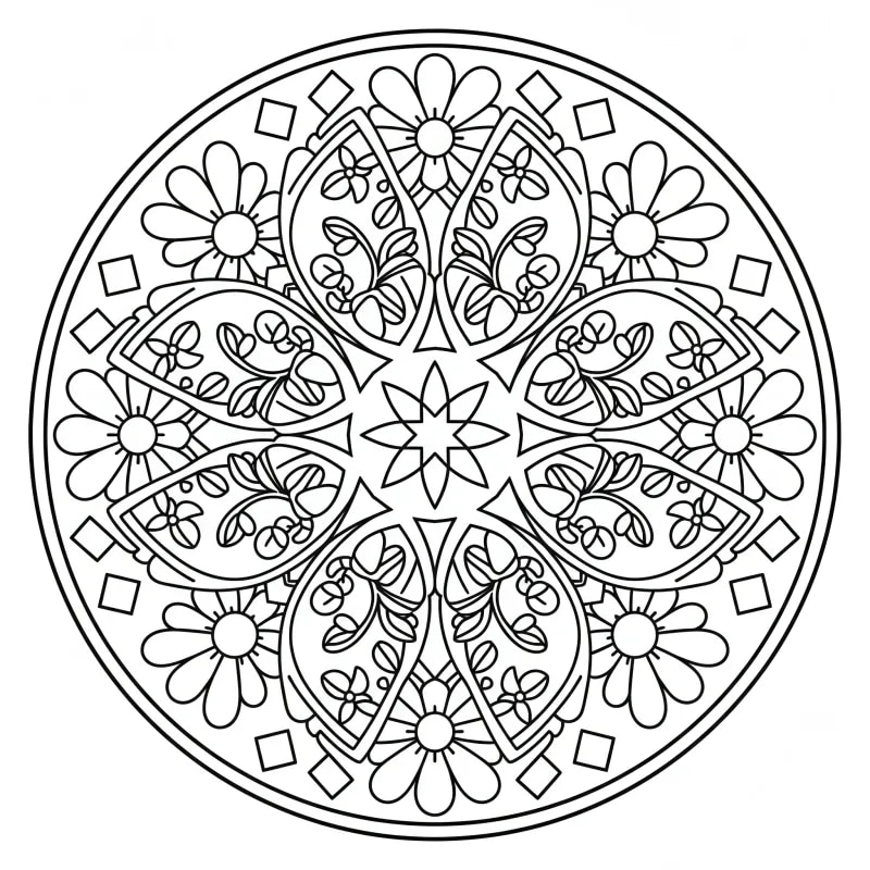 Intricate Butterfly Mandala Coloring Page