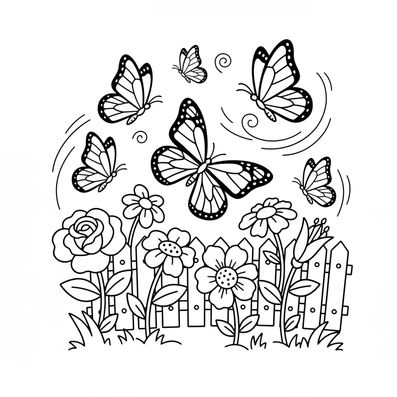 Fluttering Dance: A Group of Butterflies in Flight