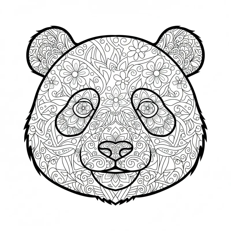 Intricate Zen Panda Face