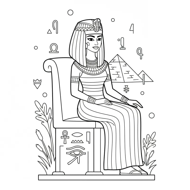 Color Your Own Egyptian Princess – A Royal Escape!
