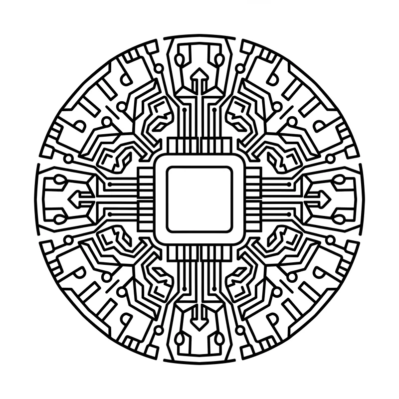 Unleash Your Inner Techie with This Digital Circuit Mandala