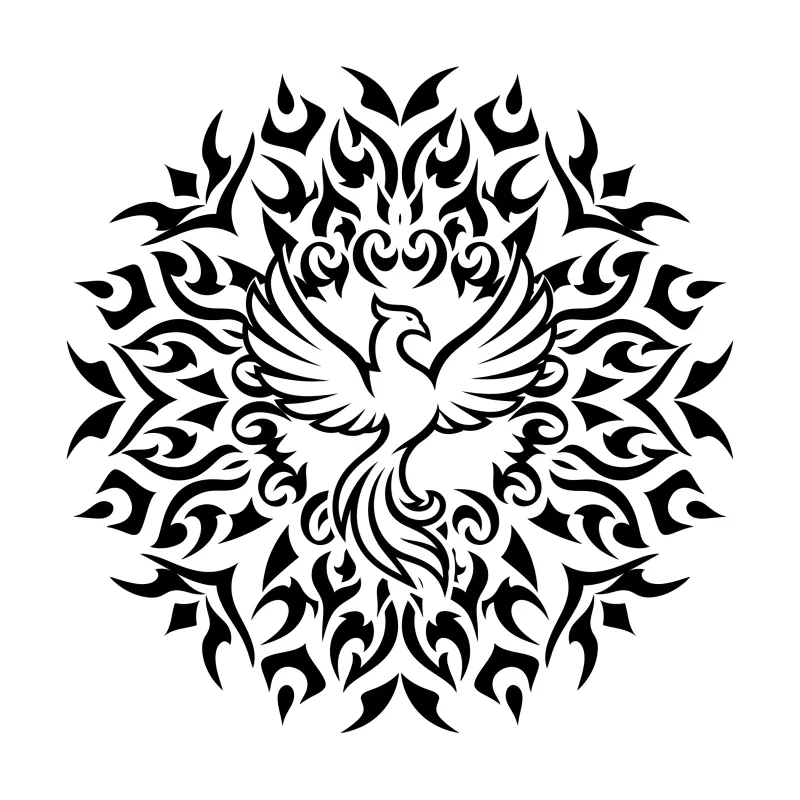 Epic Phoenix Rising Mandala: Free Hard Coloring Page | ZenColoringNook