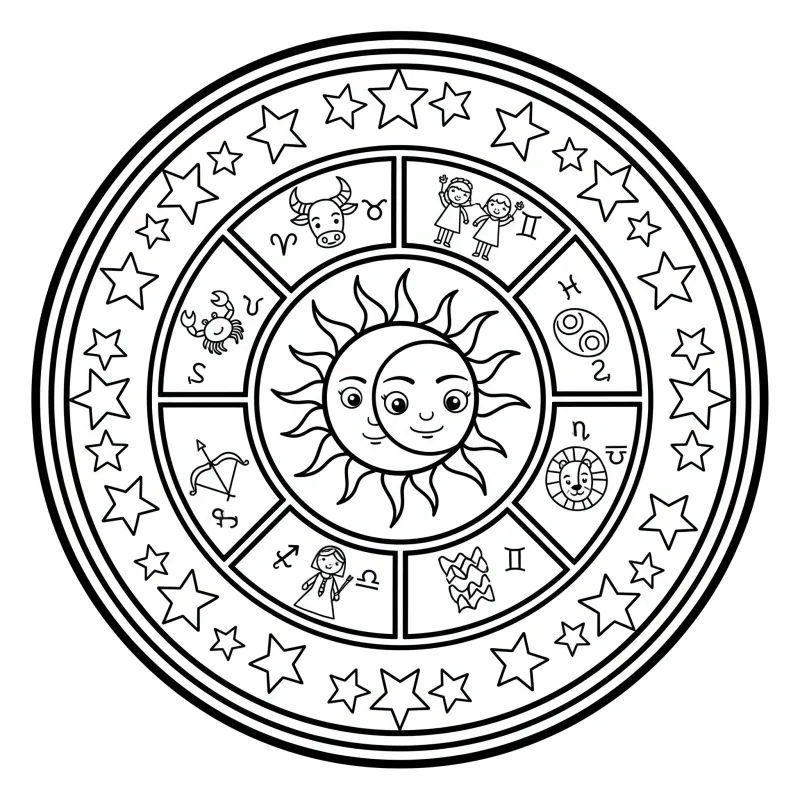Unlock Your Zodiac Energy: Free Mandala Coloring Page | ZenColoringNook