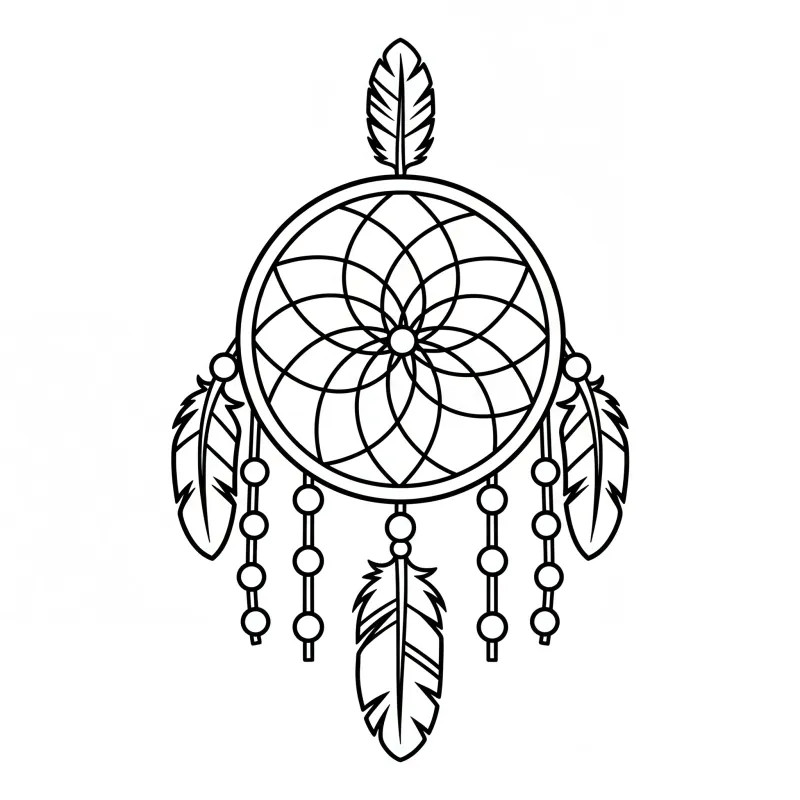 Dreamcatcher Mandala Coloring Page | ZenColoringNook