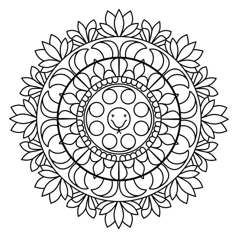 Unleash Your Creativity with This Coiled Snake Ouroboros Mandala | ZenColoringNook