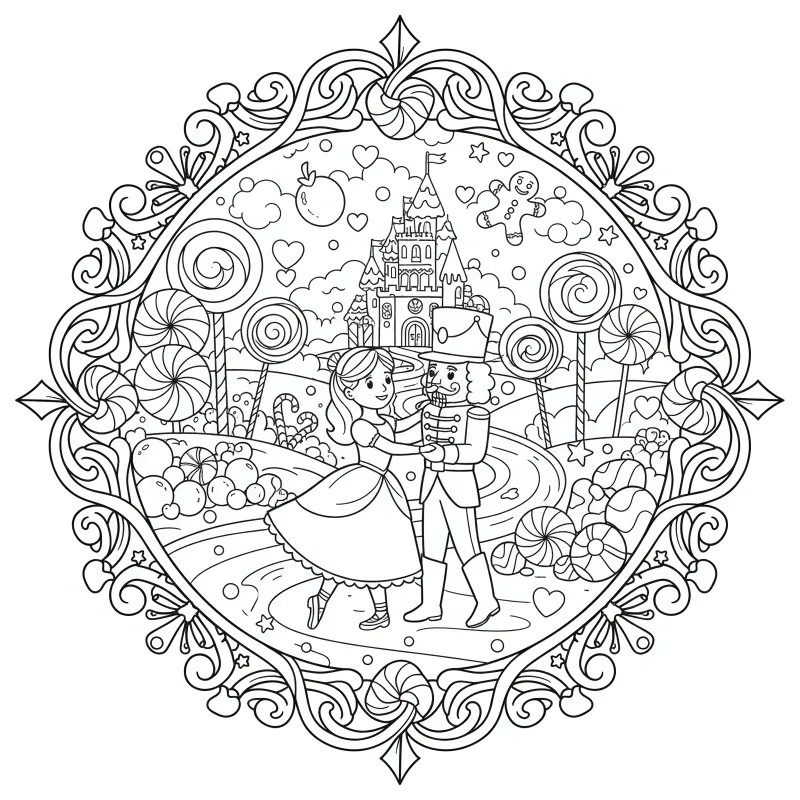 Magical Nutcracker Ballet Coloring Page | Free Hard-Level Printable
