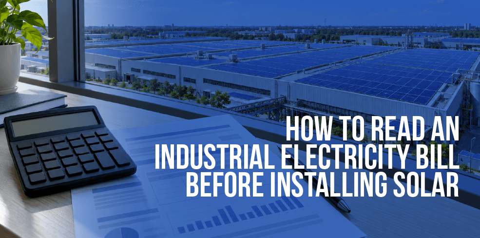 How to Read an Industrial Electricity Bill Before Installing Solar